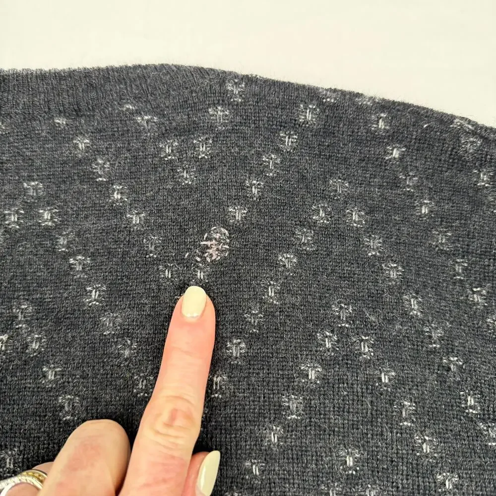 Vintage 90s Virgin Wool Sweater Vest Charcoal V-Neck Mark Shale Sz L